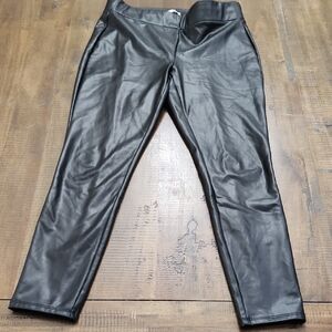 LOFT Black Faux Leather Pants